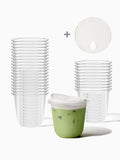 NATURAL 12oz Rounded Bottom Compostable Arc 98mm Cup & Sip Lid Bundle - 100 Pack