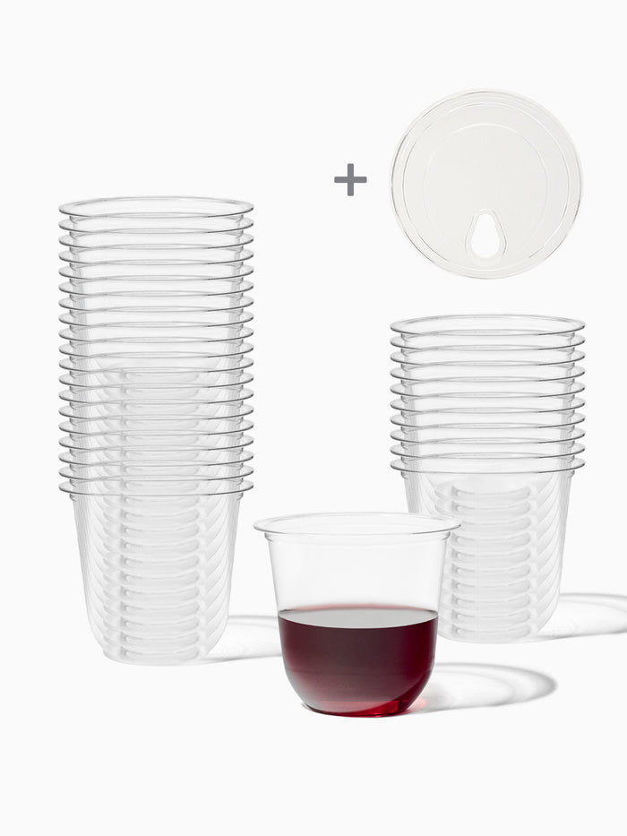 NATURAL 12oz Rounded Bottom Compostable Arc 98mm Cup & Sip Lid Bundle - 100 Pack