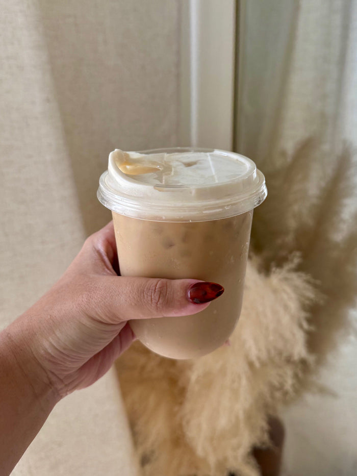 NATURAL 16oz Rounded Bottom Compostable Arc 98mm Cup & Sip Lid Bundle - 100 Pack