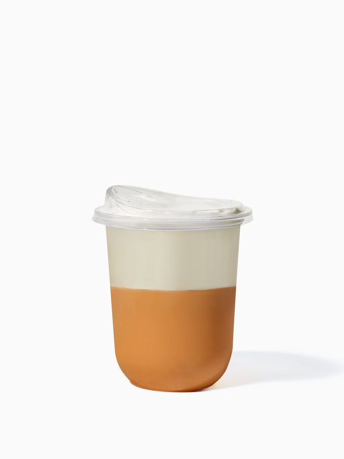NATURAL 16oz Rounded Bottom Compostable Arc 98mm Cup & Sip Lid Bundle - 100 Pack