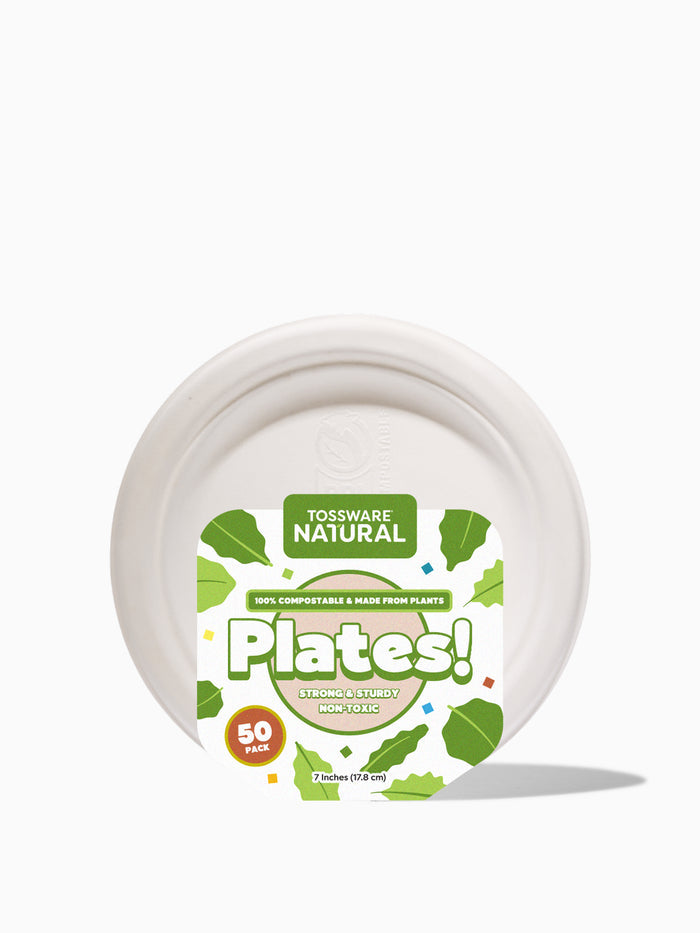 NATURAL 7" Compostable Round Plate - Bulk - 1000/Case