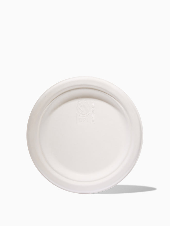NATURAL 7" Compostable Round Plate - Bulk - 1000/Case