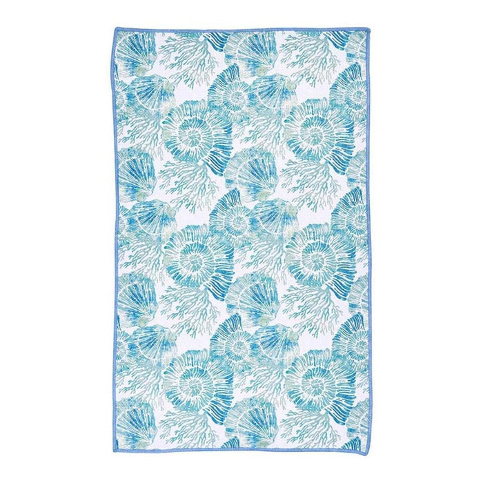 Nautilus Shells blu Kitchen Tea Towel - Double - Sided Print Kitchen Towel - rockflowerpaper