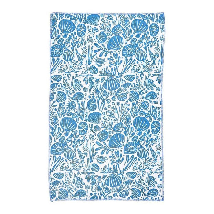 Nautilus Shells blu Kitchen Tea Towel - Double - Sided Print Kitchen Towel - rockflowerpaper