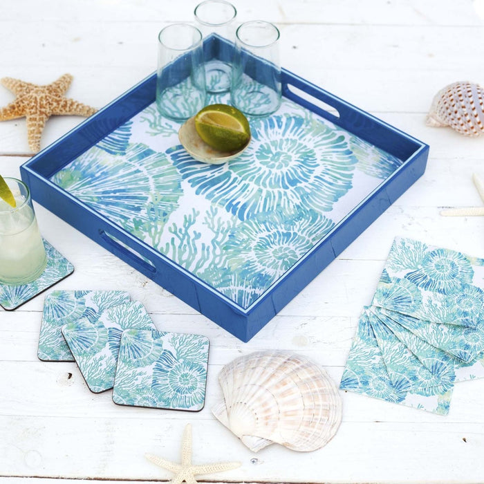 Nautilus Shells 15 Inch Square Tray Tray - rockflowerpaper