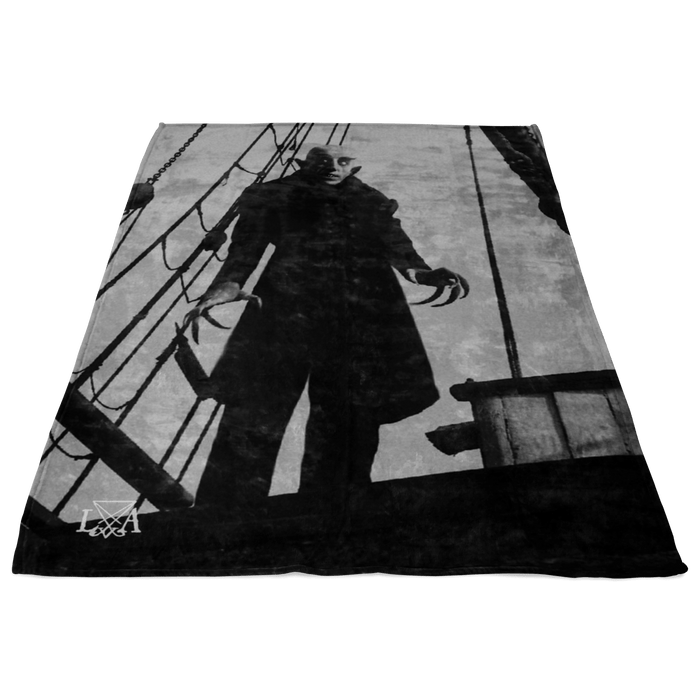 Nosferatu upon Empusa (ship) Fleece Blanket - The Luciferian Apotheca