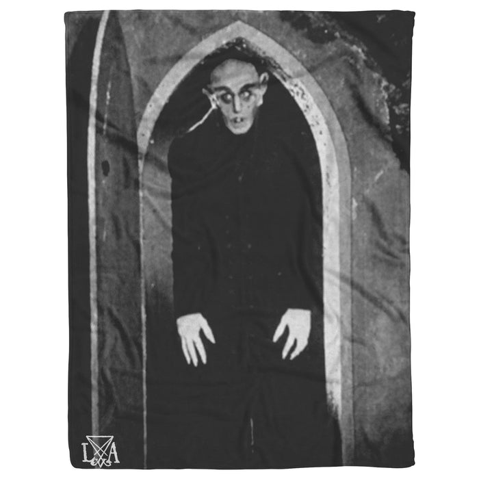 Nosferatu Vampyre in Castle Fleece Blanket - The Luciferian Apotheca