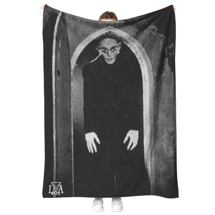 Nosferatu Vampyre in Castle Fleece Blanket - The Luciferian Apotheca