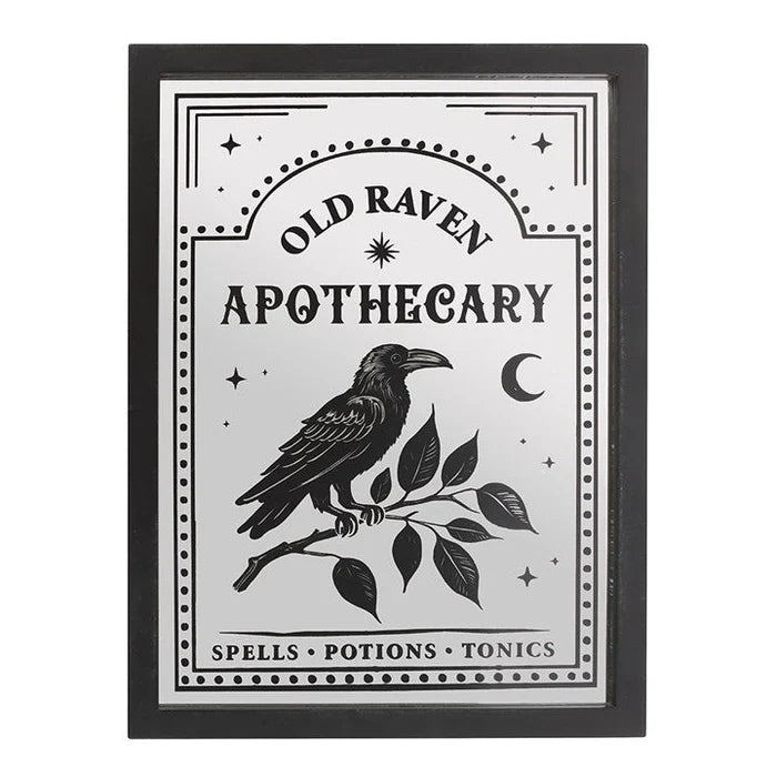Old Raven Apothecary Gothic Mirrored Wall Art