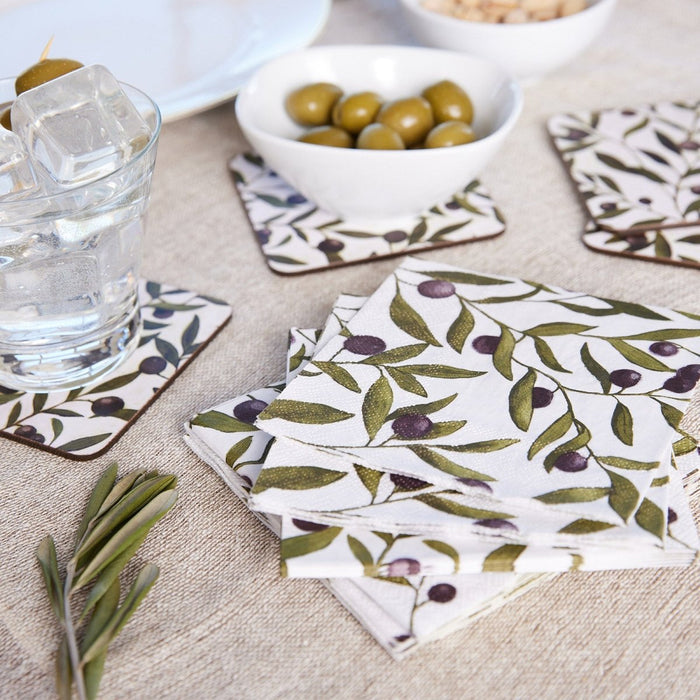 Olives Printed Paper Cocktail Napkins - 20 Pack Paper Cocktail Napkin - rockflowerpaper