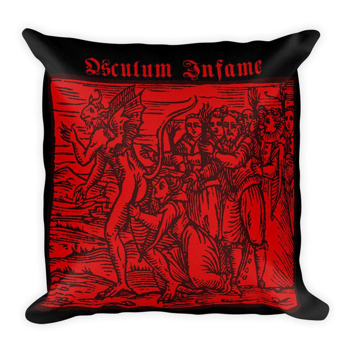 Osculum Infame (Devil's Kiss) Square Pillow - The Luciferian Apotheca