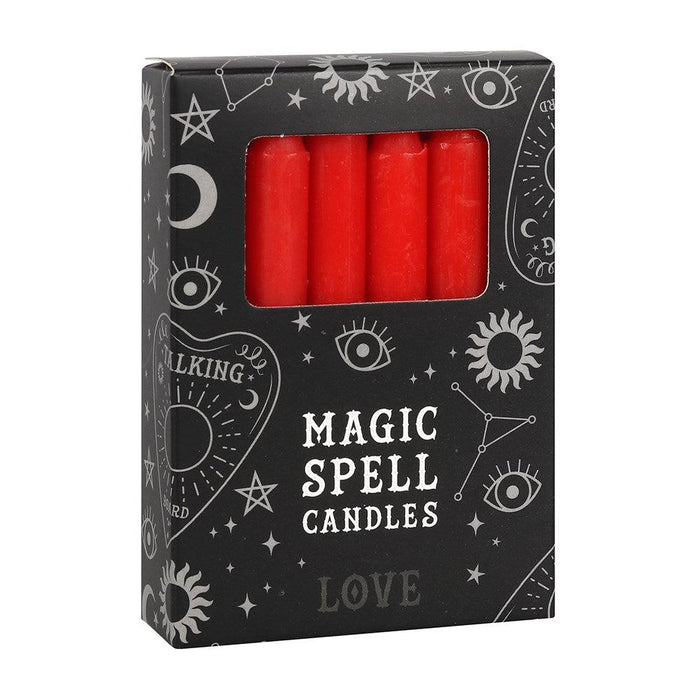 PACK OF 12 RED 'Love' (Chime Candles) SPELL CANDLES - The Luciferian Apotheca