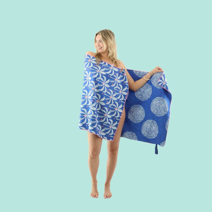 Palm Bunch Reversible Eco Beach Towel Beach Towel - Rockflowerpaper