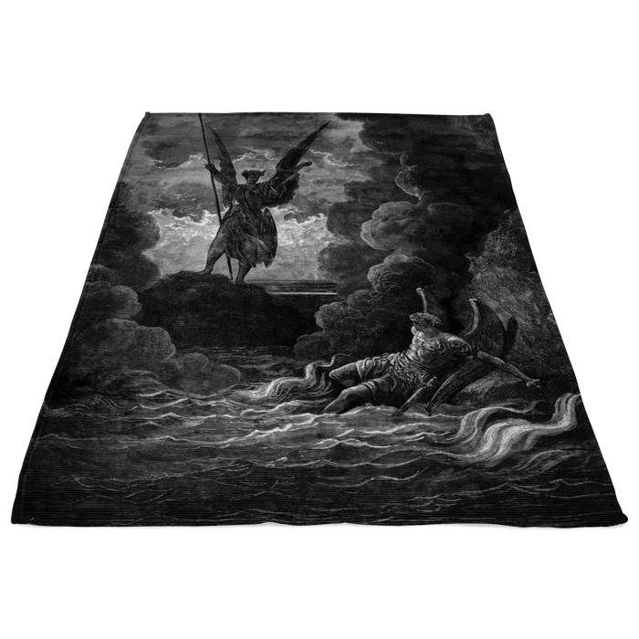 Paradise Lost Satan Summoning Fallen Angels Fleece Blanket - The Luciferian Apotheca