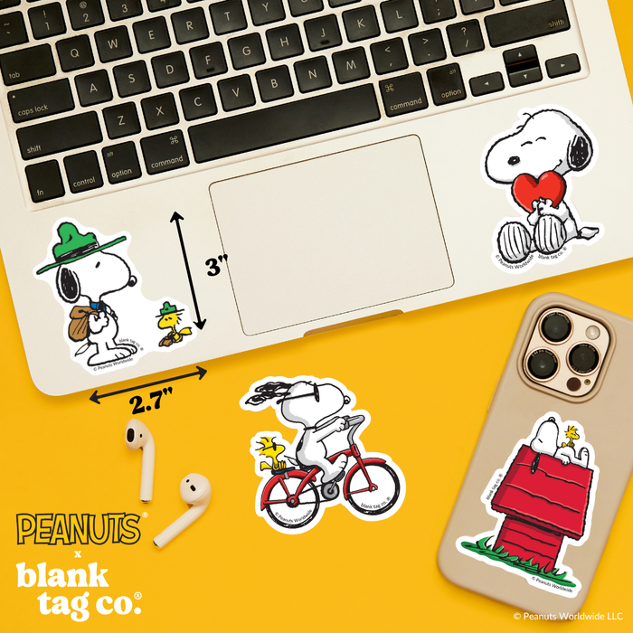 Peanuts® Waterproof Sticker - Camping Snoopy and Woodstock