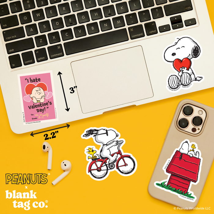 Peanuts® Waterproof Sticker - I Hate Valentine's Day