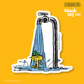 Peanuts® Waterproof Sticker - Showering Camping Woodstock