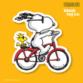 Peanuts® Waterproof Sticker - Snoopy Riding A Bicycle