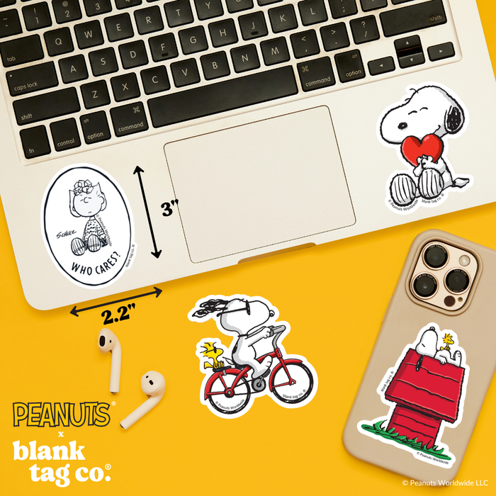 Peanuts® Waterproof Sticker - Who Cares?