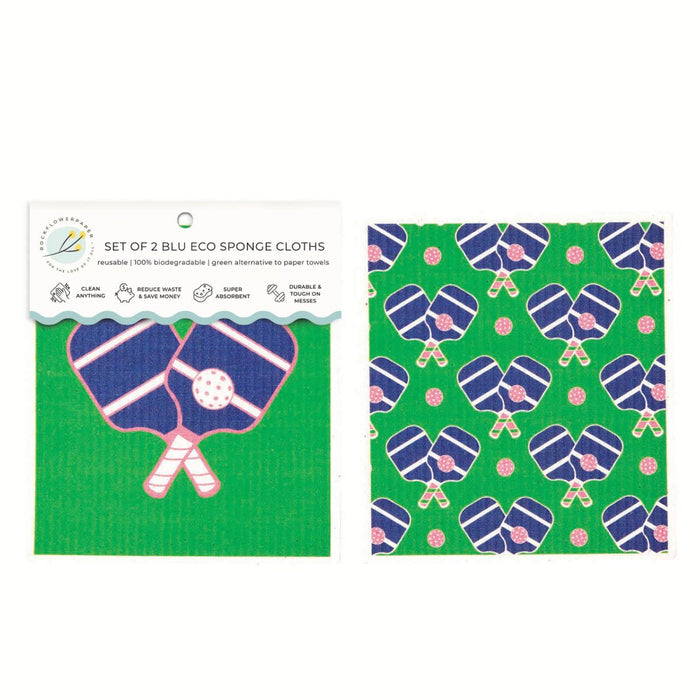 Pickleball blu Eco Sponge Cloths (Set of 2) Eco Cloth - Rockflowerpaper