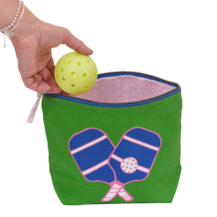 Pickleball Green Large Canvas Pouch