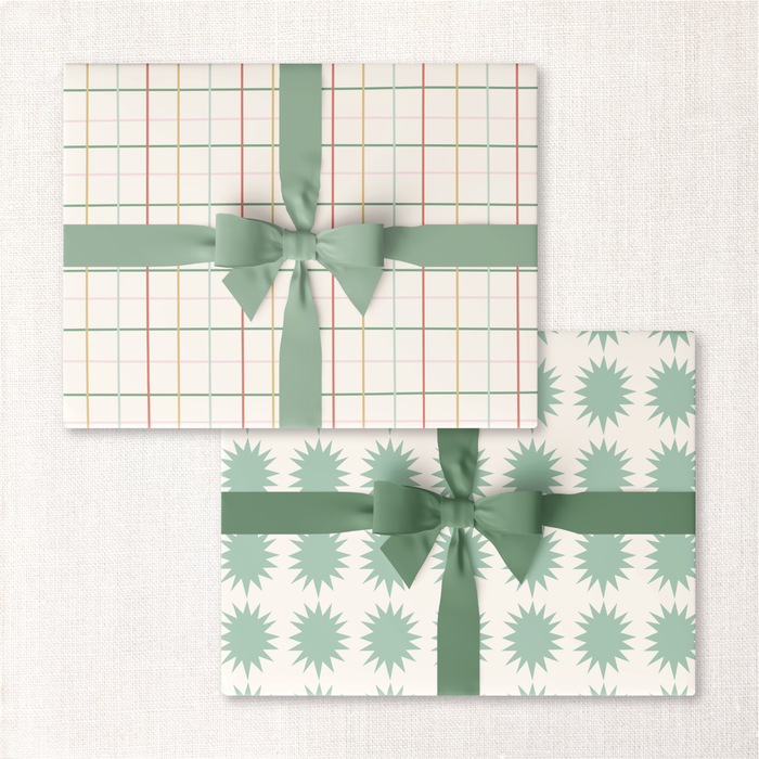 picnic basketweave + mint bursts double-sided wrap