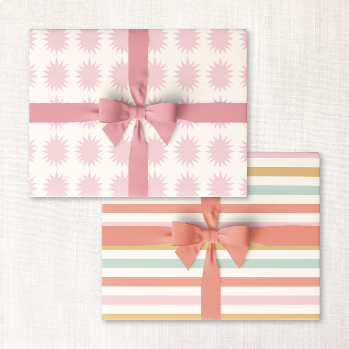 pink bursts + warm beach stripe double-sided wrap