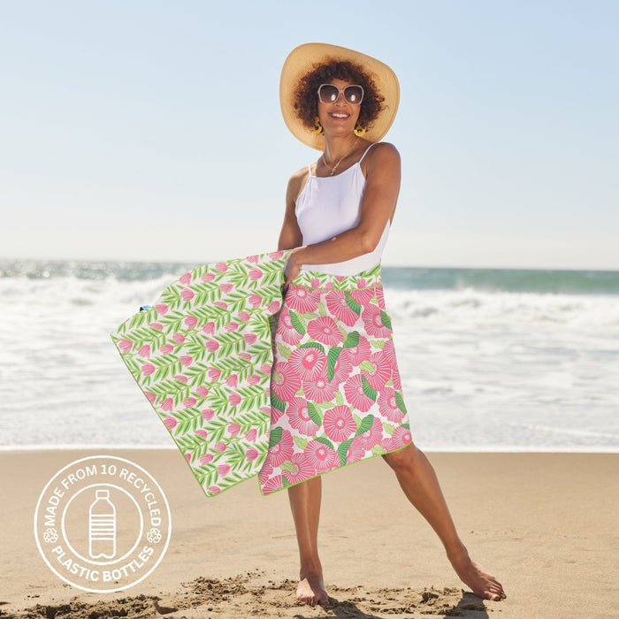 Pink Papaver Beach Towel Beach Towel - rockflowerpaper
