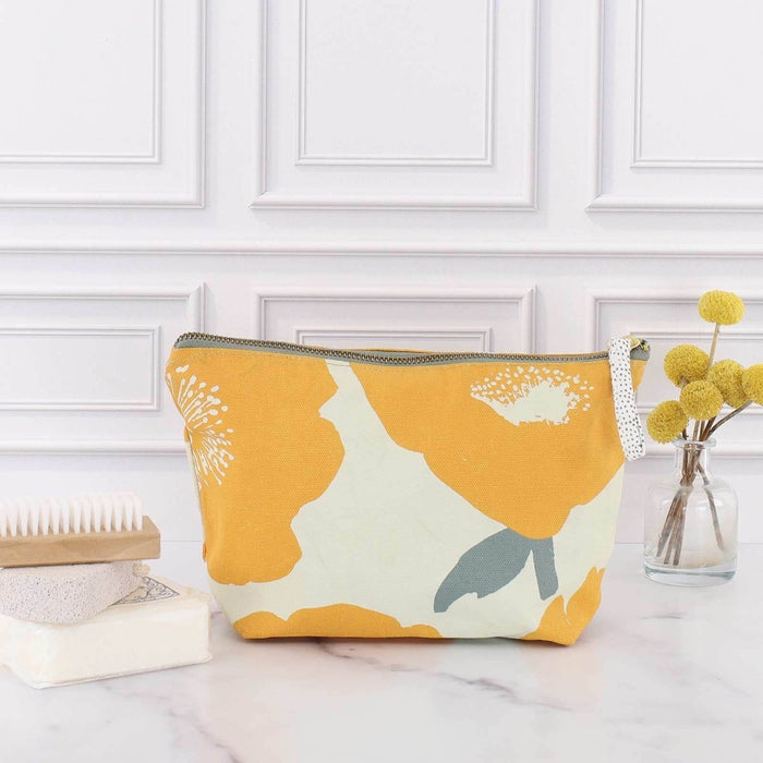Poppies Gold Medium Essential Canvas Pouch Pouch - rockflowerpaper
