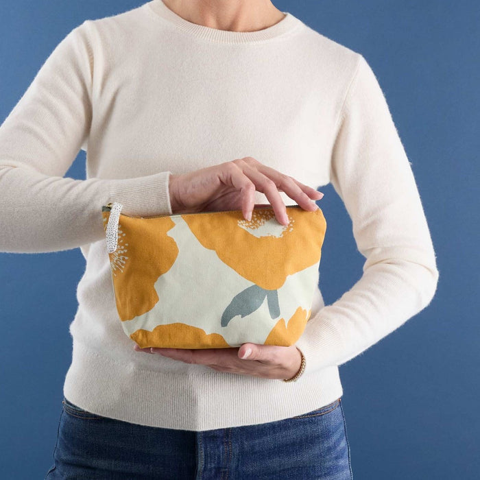 Poppies Gold Medium Essential Canvas Pouch Pouch - rockflowerpaper