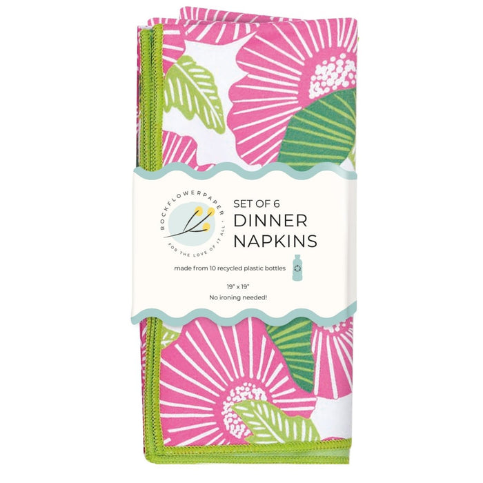 Poppy Papaver Eco Dinner Napkins (Set of 6) Dinner Napkin - rockflowerpaper