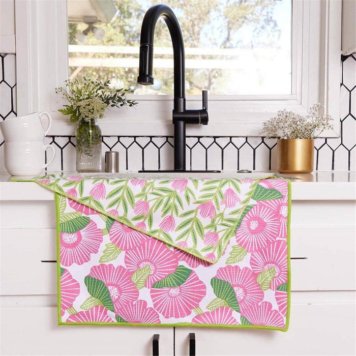 Poppy Papaver blu Kitchen Tea Towel - Double - Sided Print Kitchen Towel - rockflowerpaper