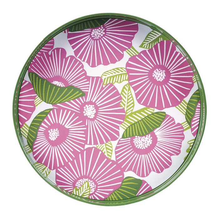 Poppy Papaver 15 Inch Round Tray Tray - rockflowerpaper