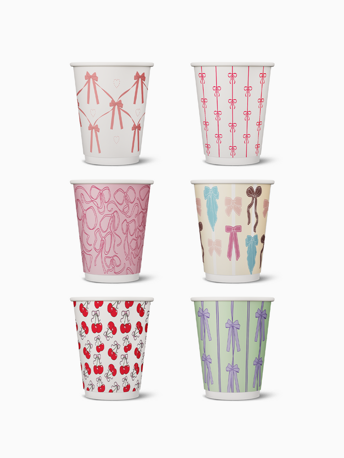 Pretty in Bows - GO 12oz Double Wall Paper Cup