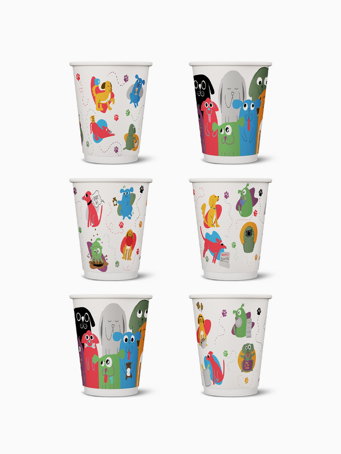 Pups - GO 12oz Double Wall Paper Cup