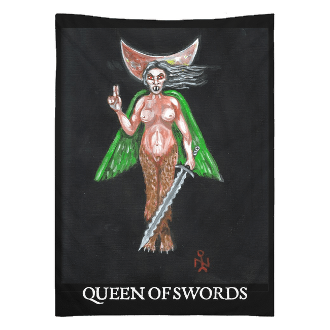 Queen of Swords LILITH Luciferian Tarot Tapestries - The Luciferian Apotheca