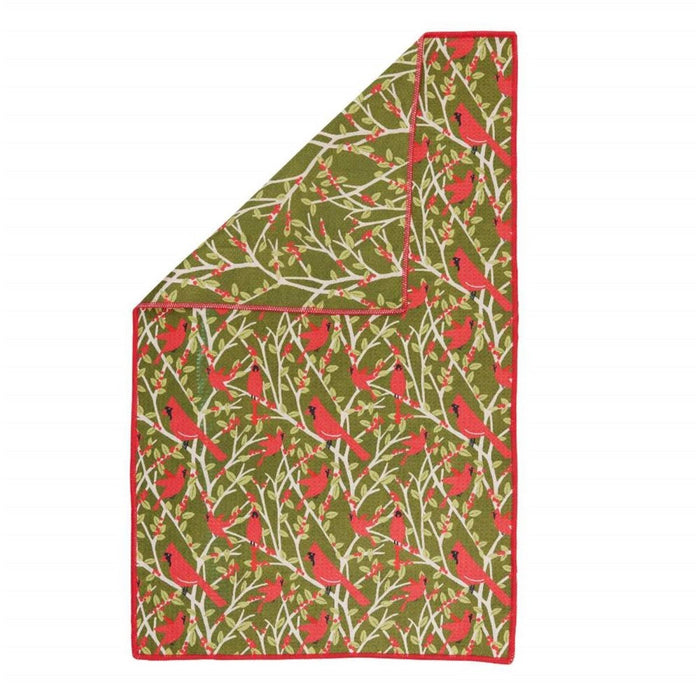 Red Cardinal blu Kitchen Tea Towel - DBL Kitchen Towel - rockflowerpaper