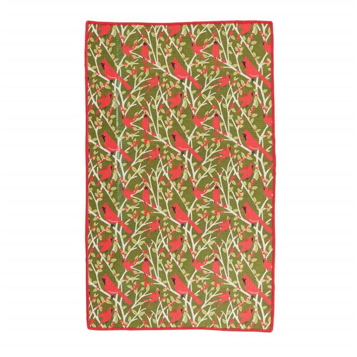 Red Cardinal blu Kitchen Tea Towel - DBL Kitchen Towel - rockflowerpaper