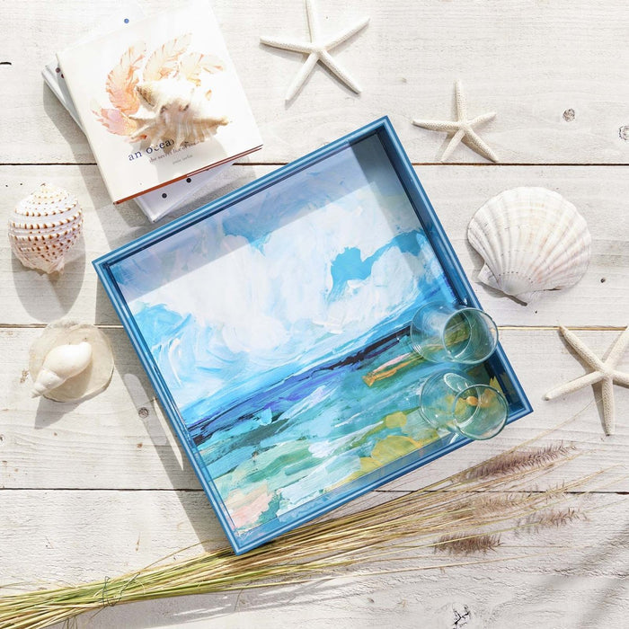 Saltwater's Edge 15 Inch Square Tray Tray - rockflowerpaper