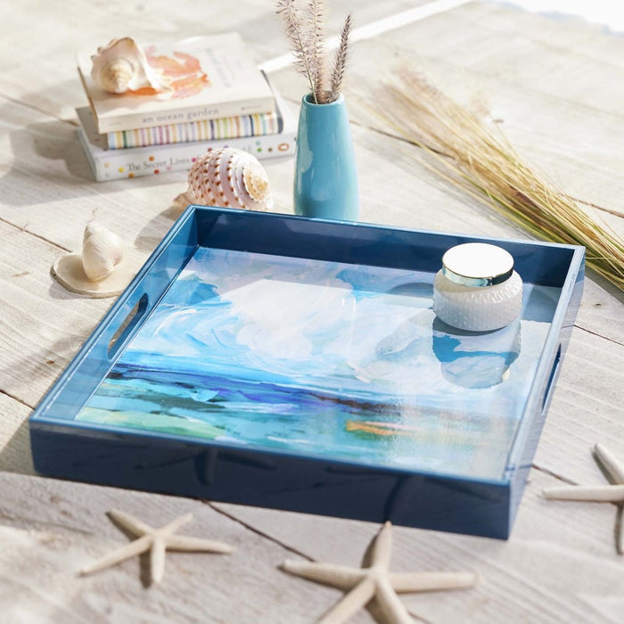 Saltwater's Edge 15 Inch Square Tray Tray - rockflowerpaper