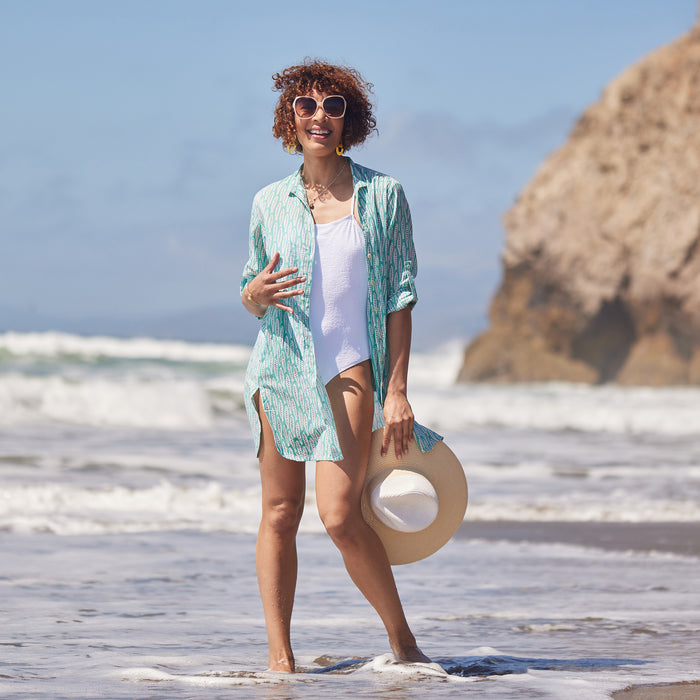 Sardina Ocean Cotton Button Down Beach Tunic