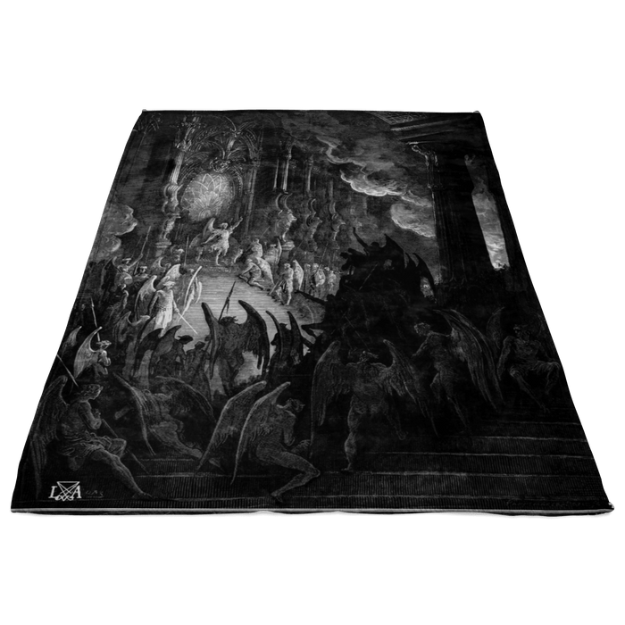 Satan and Fallen Angels in Pandemonium Fleece Blanket - The Luciferian Apotheca