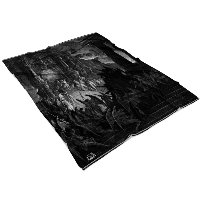 Satan and Fallen Angels in Pandemonium Fleece Blanket - The Luciferian Apotheca