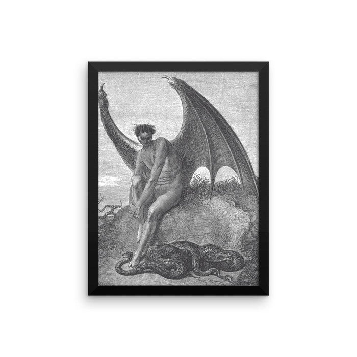 Satan and the Serpent (Paradise Lost) Framed poster - The Luciferian Apotheca