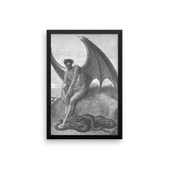 Satan and the Serpent (Paradise Lost) Framed poster - The Luciferian Apotheca