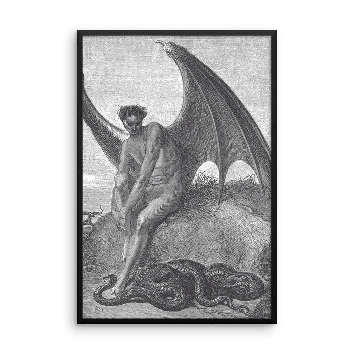 Satan and the Serpent (Paradise Lost) Framed poster - The Luciferian Apotheca