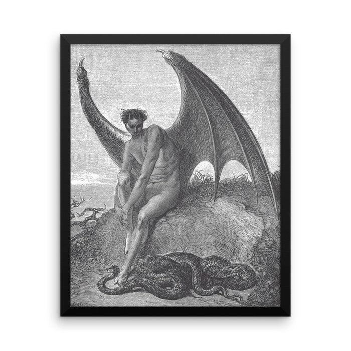 Satan and the Serpent (Paradise Lost) Framed poster - The Luciferian Apotheca