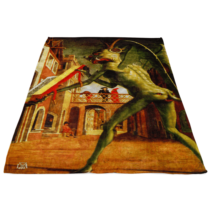 Satan bestowing Wisdom Fleece Blanket - The Luciferian Apotheca