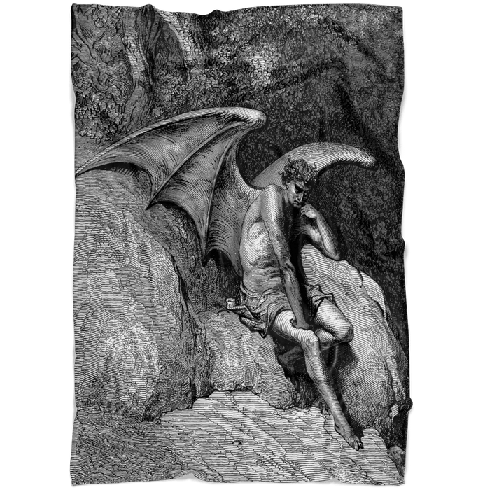 Satan Lucifer Paradise Lost Fallen Angel Fleece Blanket