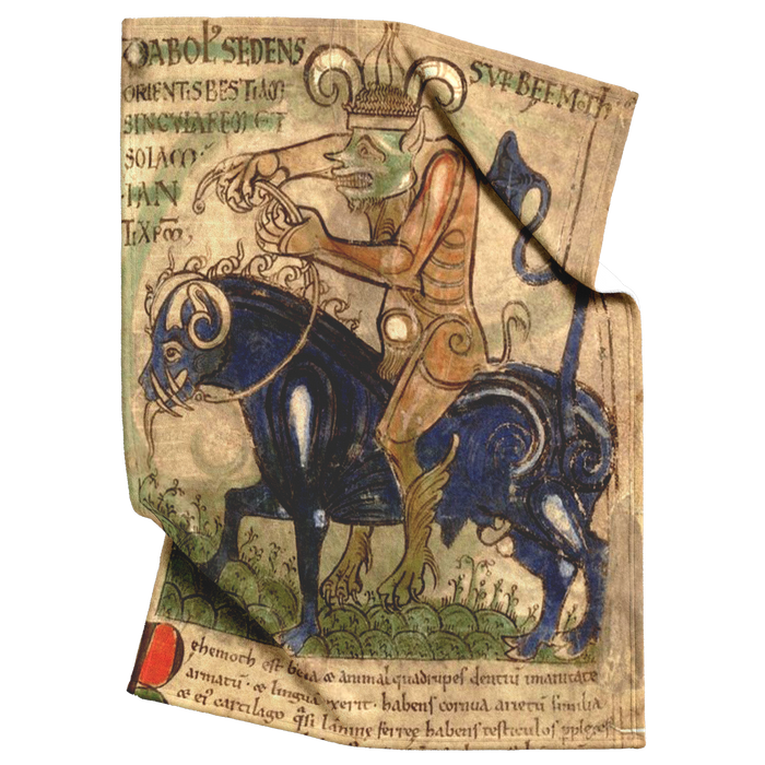 Satan_upon_Behemoth_Medieval_Blanket_V_Blanket_Top_Bottom_Folds_Mockup.png